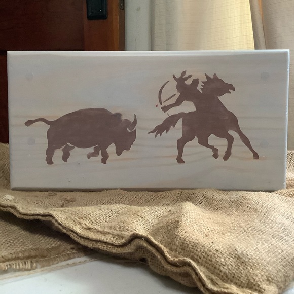 ⭐️HP Southwest Themed Wood Step Stool - Picture 10 of 14